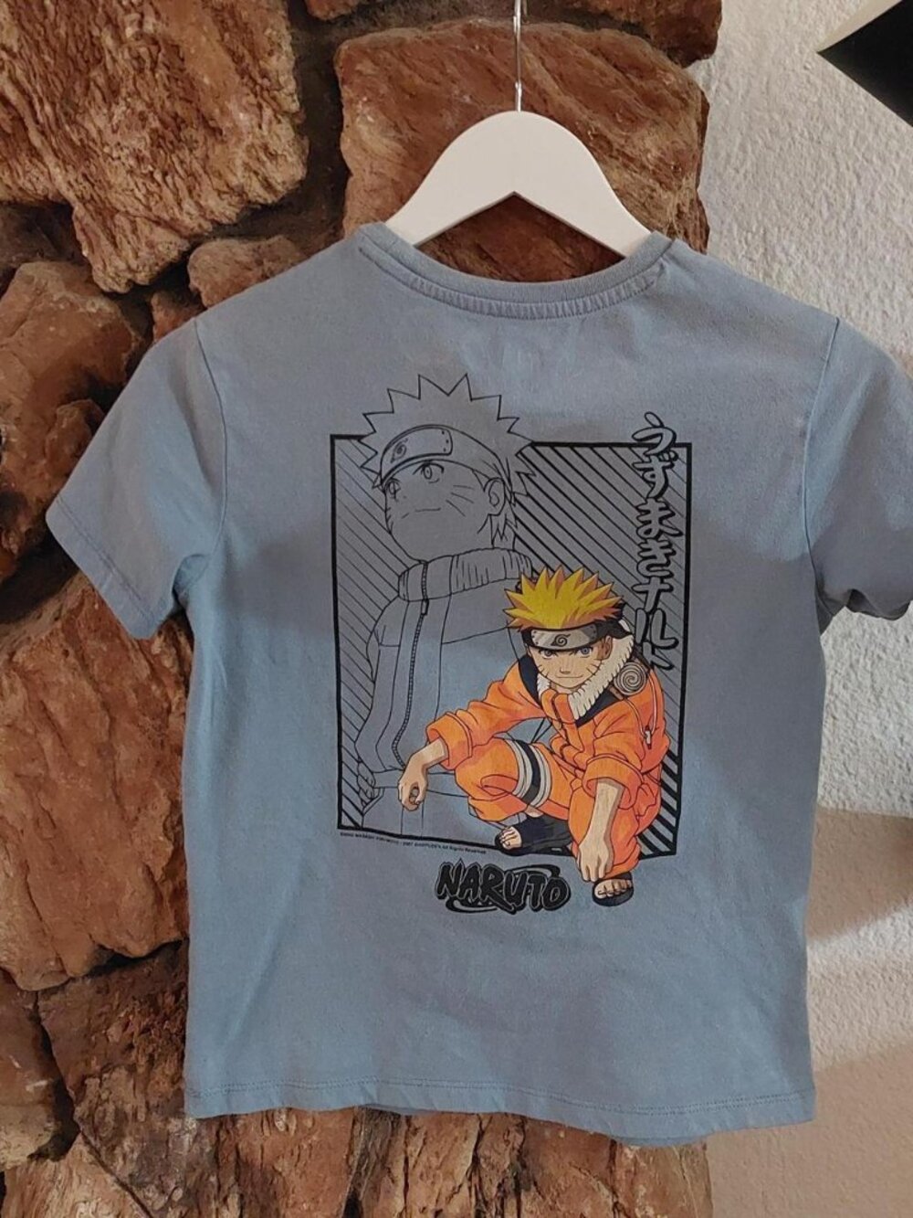 Naruto Uzumaki Graphic Tee Boys Youth Medium Light Blue Short Sleeve Art Class S